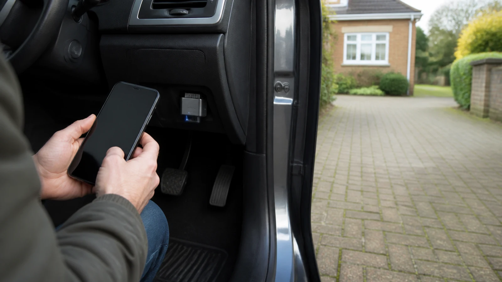 UK driver preparing a DIY OBD scan before deciding whether to book a paid garage diagnostic