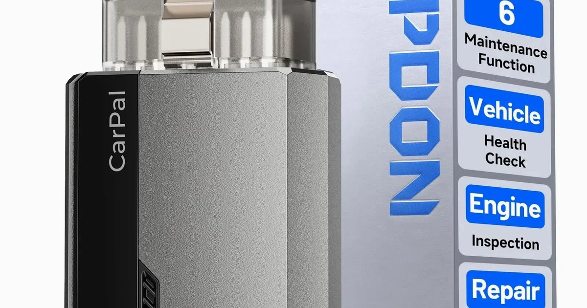 TOPDON CarPal Bluetooth OBD2 scanner beside its box, the kind of tool used to check a UK car before its MOT