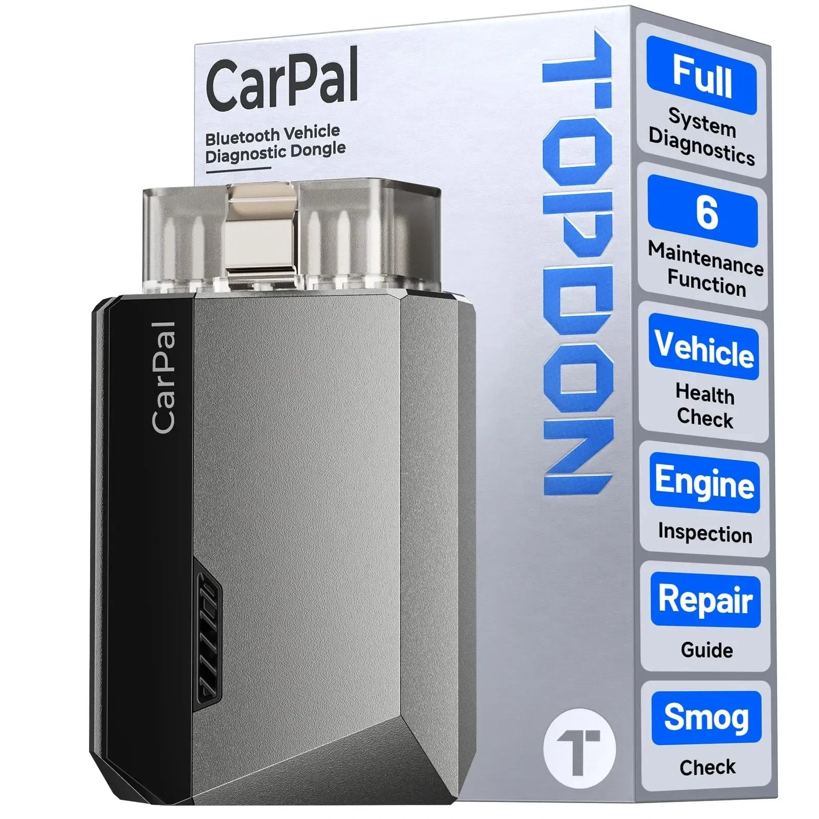 TOPDON CarPal Bluetooth vehicle diagnostic dongle and retail box