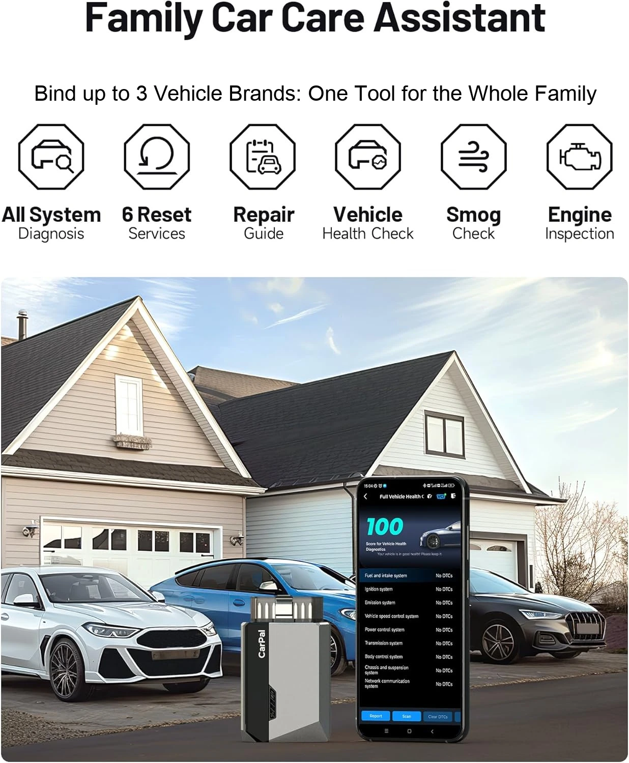 TOPDON CarPal family car care assistant for system diagnosis and vehicle health checks